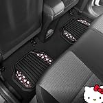 Hello Kitty Tapis de voiture 4pc Tapis de sol pour les voitures Camions VUS Noir Tapis de plancher pour les femmes Hommes Accessoires Caoutchouc lourd Cute antidérapant toujours arrière Hello Kitty Cars Accessoires Noir/Rouge