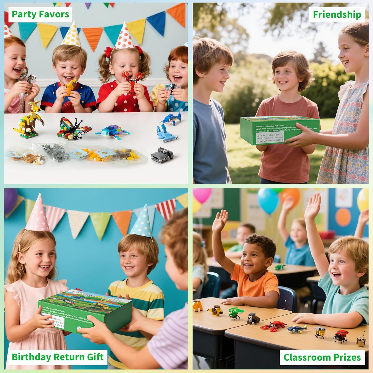 30 Packs Party Favors for Kids, 888 PCS Animal Building Blocks Mini Sets Party Favors for Goodie Bags Stuffers Classroom Prizes Return Gifts Easter Bulk Gifts for Boys Girls Student Ages 6+