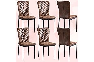 Set of 6 Stylish and Comfortable Suede Dining Chairs