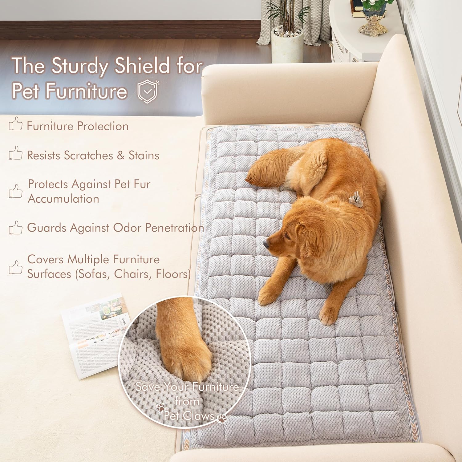 couch cover for sofa, sectional couch cover for dogs, sofa cover washable, cushion cover blanket pad bed mat for pets, chenille furniture protector, grey, 27.6x82.7in 27.6 x 82.7 inch chenille grey