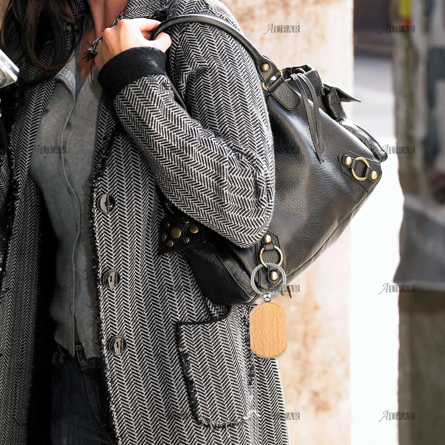 AUEAR, Blank Wooden Key Chain Wood Keychain Key Ring Key Tags Personalized EDC or Best Gift Craft - Image 3