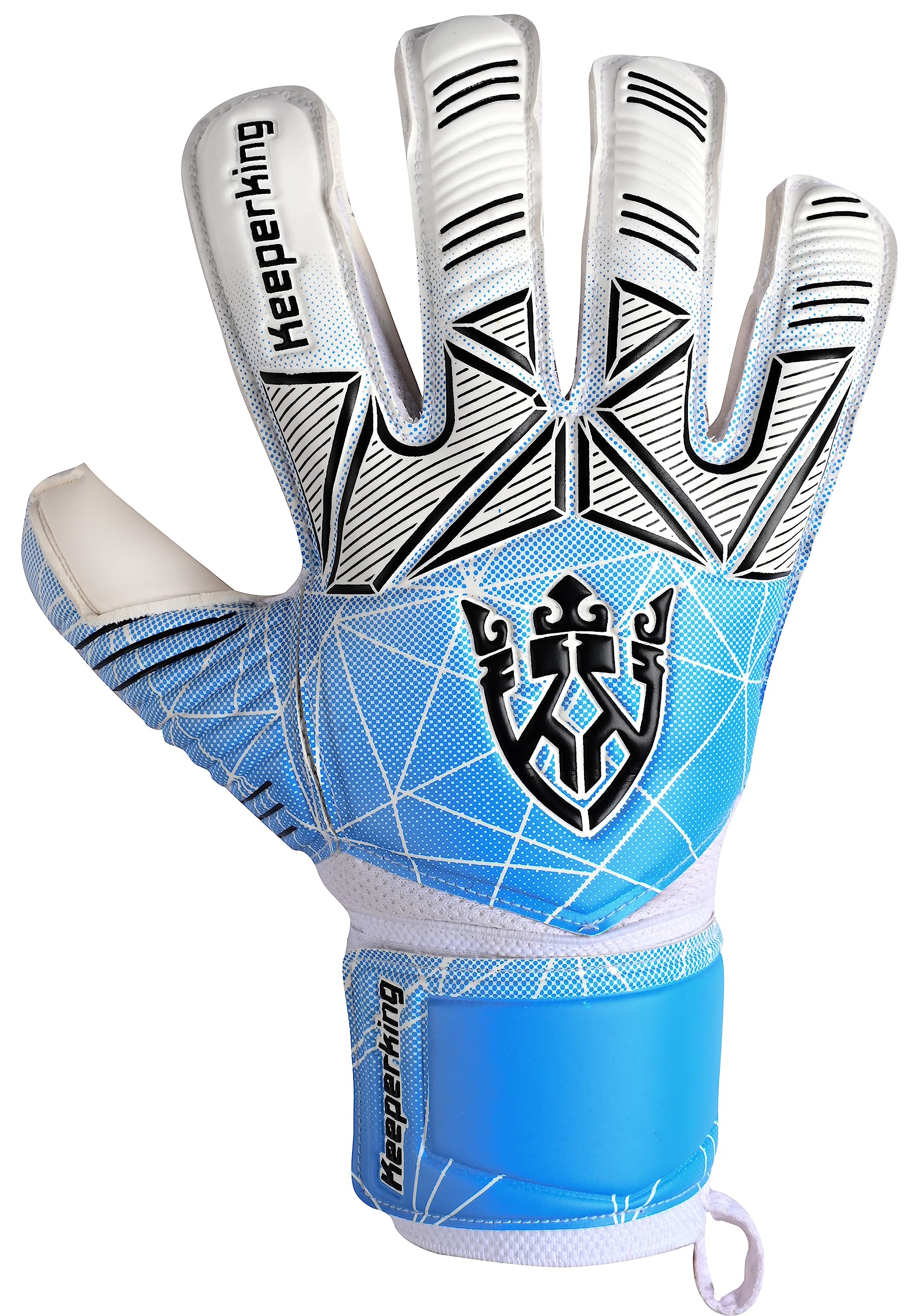 Keeperking - Guanti da portiere per adulti, bambini e adolescenti, con e senza protezione per le dita rimovibile, da 4 mm, unisex,
