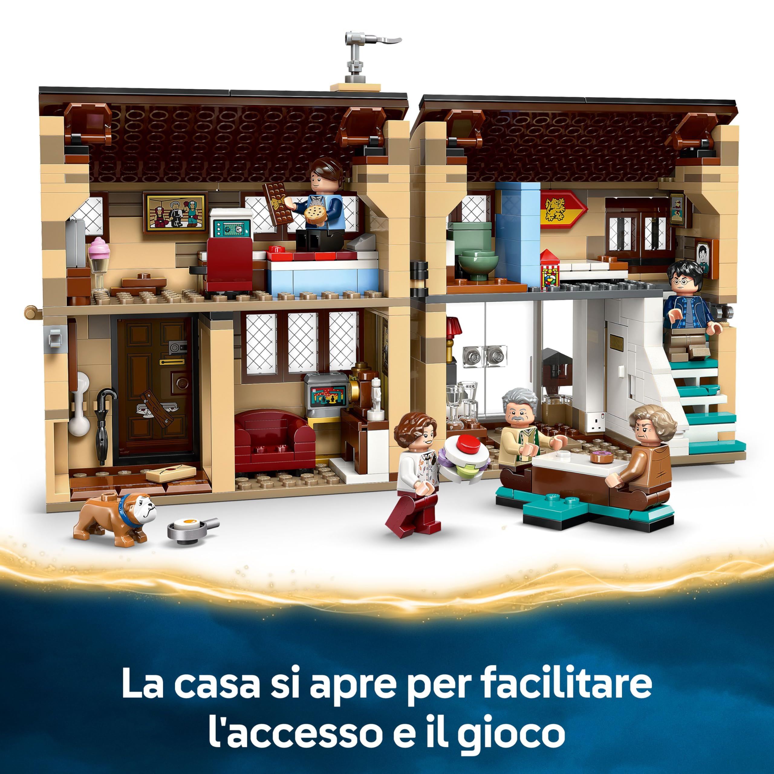 LEGO Harry Potter Privet Drive: la Visita di zia Marge - Casa Giocattolo con Interni Dettagliati, 5 Minifigure e Figura Gonfia di Zia Marge - Regalo per Bambine e Bambini da 8 Anni - 76451