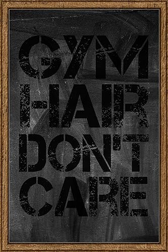 Gym Hair Don't Care Proud Workout at the Gym Fitness Fan Girl Chalk Board Wall Art Decor Funny Gift Large 8 x 12 Inch Sign