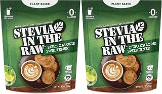 Stevia In The Raw Bakers Bag, Plant Based Zero Calorie Sweetener, No Added Flavors or erythritol, Sugar-free Sugar Substitute for Baking, Suitable For Diabetics, Vegan, Gluten-Free, 9.7Oz Bag (Pack of 2)