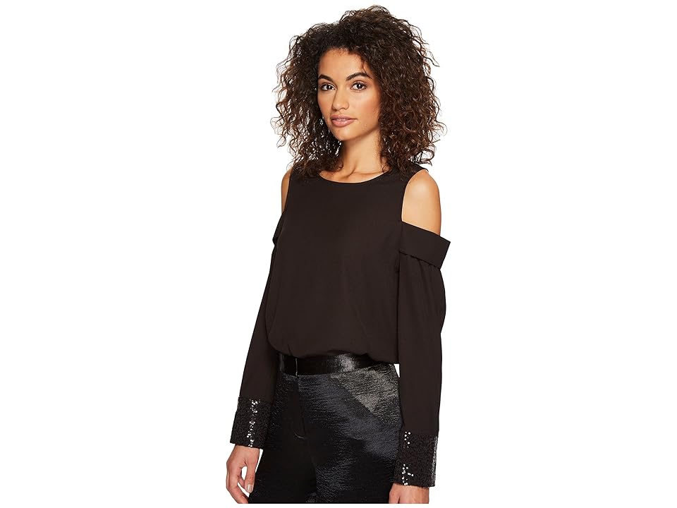 

kensie Smooth Stretch Crepe Top KSDK4357 (Black) Women's Clothing