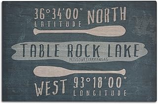 Table Rock Lake, Lake Essentials, Latitude and Longitude Birch Wood Wall Sign (12x18 Rustic Home Decor, Ready to Hang Art)