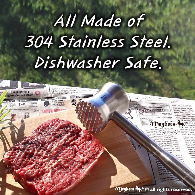 Meykers Ablandador de Carne Martillo Acero Inoxidable 304 miniatura 3