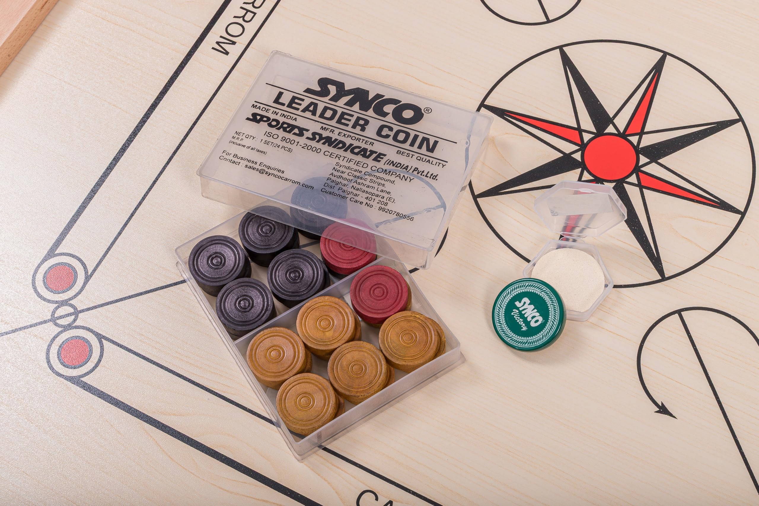 Square - Carrom 840 Lux - Board 84 x 84 cm - Profesional Tabla de Juegos de Madera para torneos z Striker con Cometas