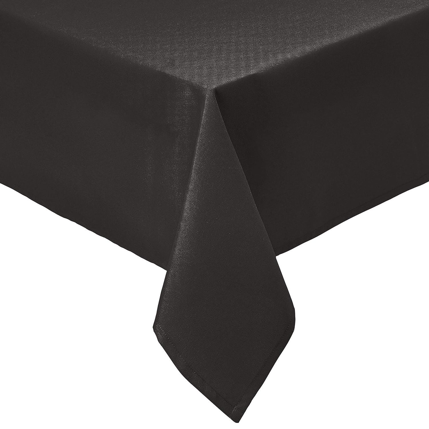  Basics Square Washable Polyester Fabric Tablecloth - 52" x 52", Black, Pack of 2 : Home & Kitchen