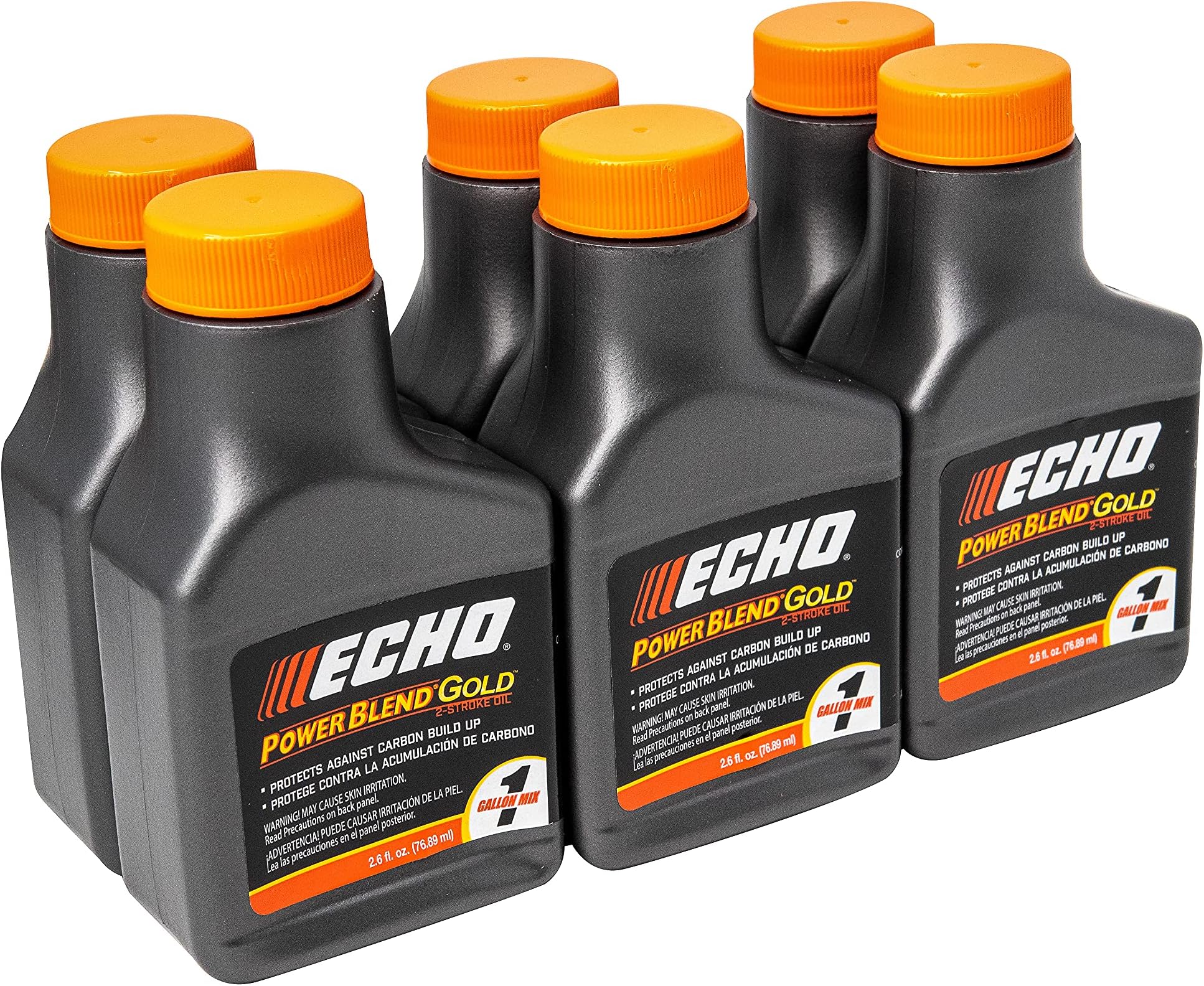 Echo 6450001G Power Blend Gold Oil Mix 50:1 for 2 stroke2cycle Outdoor Power Equipment, High Performance Semi Synthetic, Low Smoke Emission 2.6 fl oz (6 Pack), 6450001G 2.6 fl oz