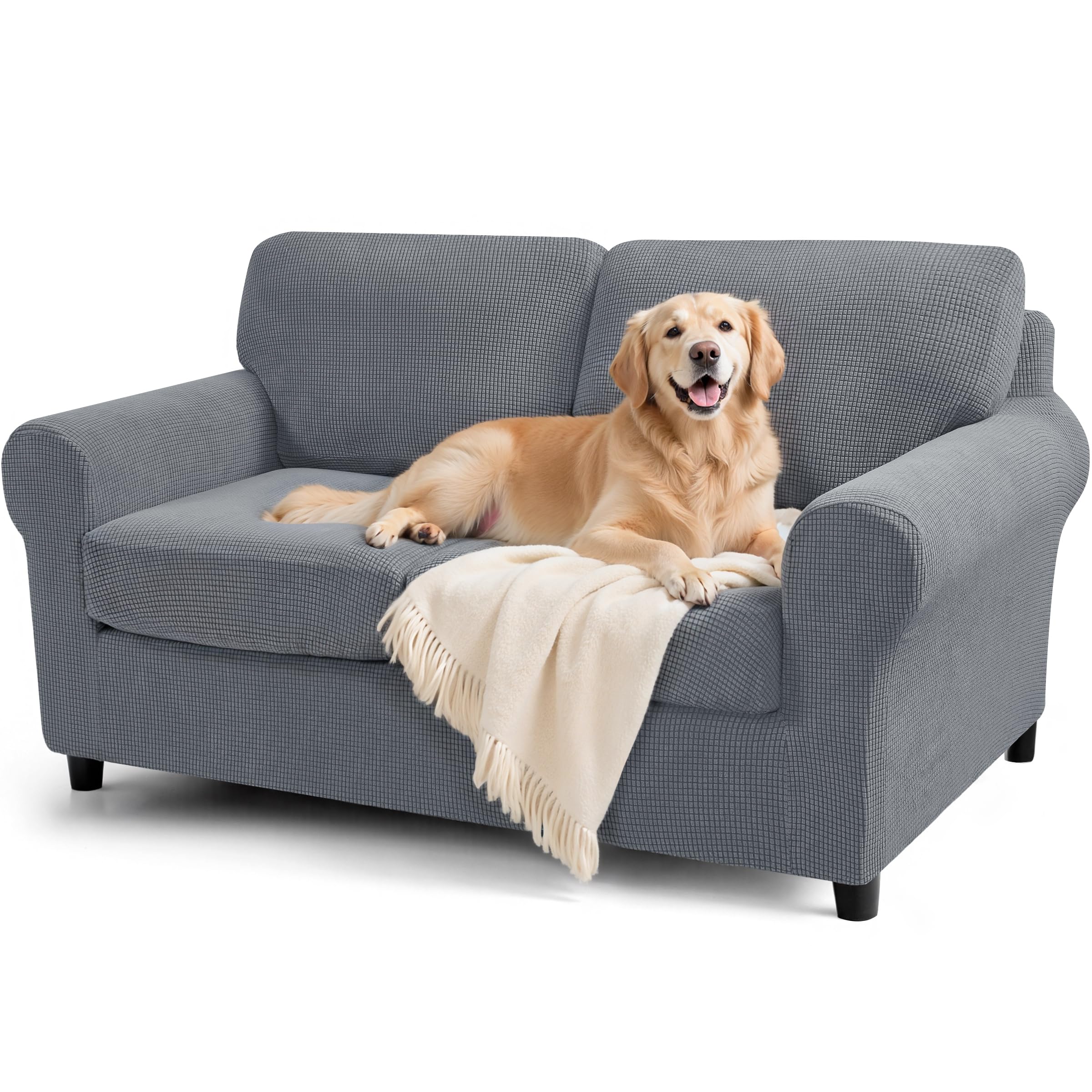 SUBRTEX 5 Pieces Stretch Sofa Slipcover Sets Couch Cover Sets Backrest Cushion Covers Furniture Protector Collection Set for Oversize Sofa Loveseat