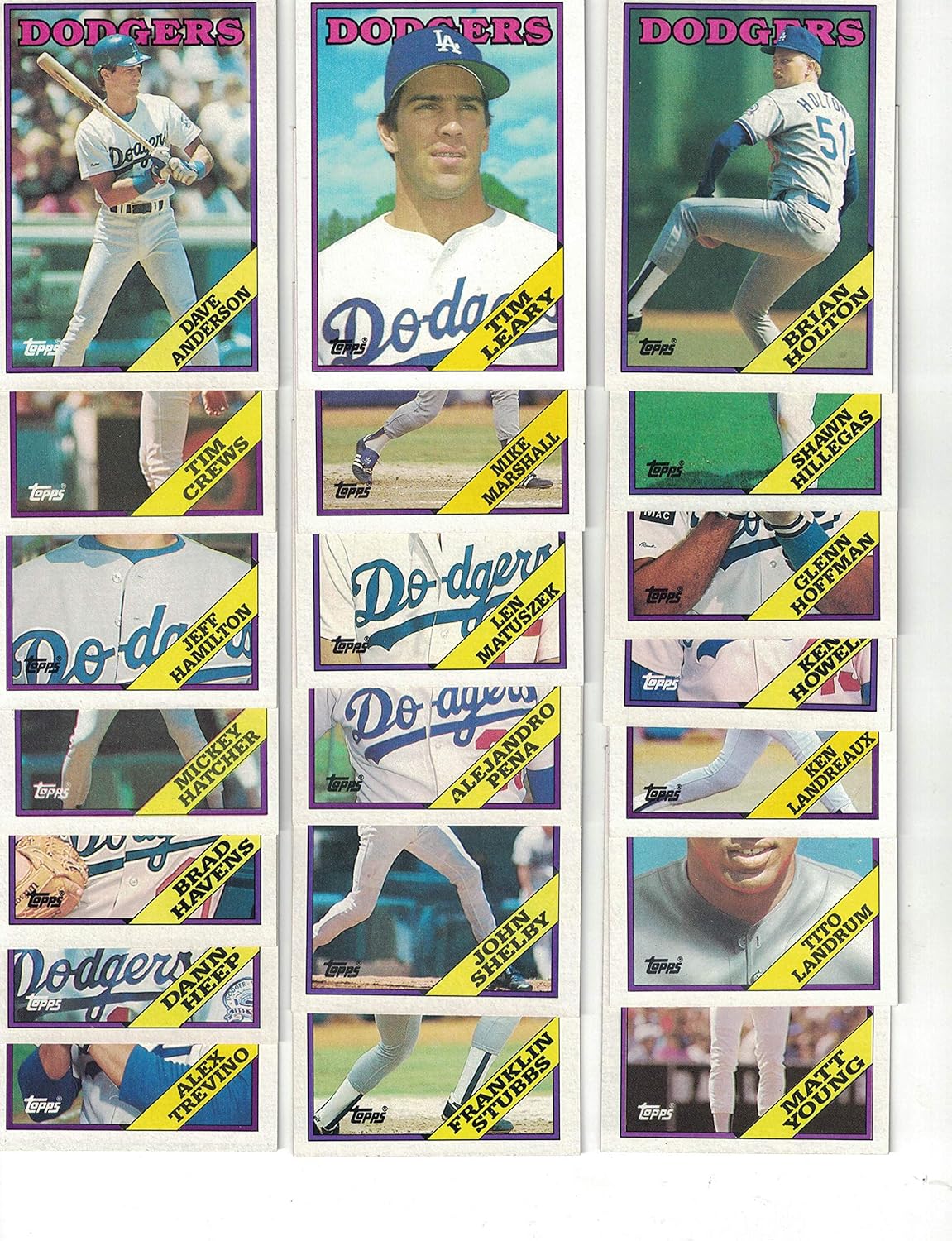 Los Angeles Dodgers / Complete 2020 Topps Dodgers Baseball Team Set! (29 Cards) from Series 1 and 2! World Series Champs! Also Includes the 1988 Topps Dodgers Team Set (29) Cards! 1988 World Series Champs!