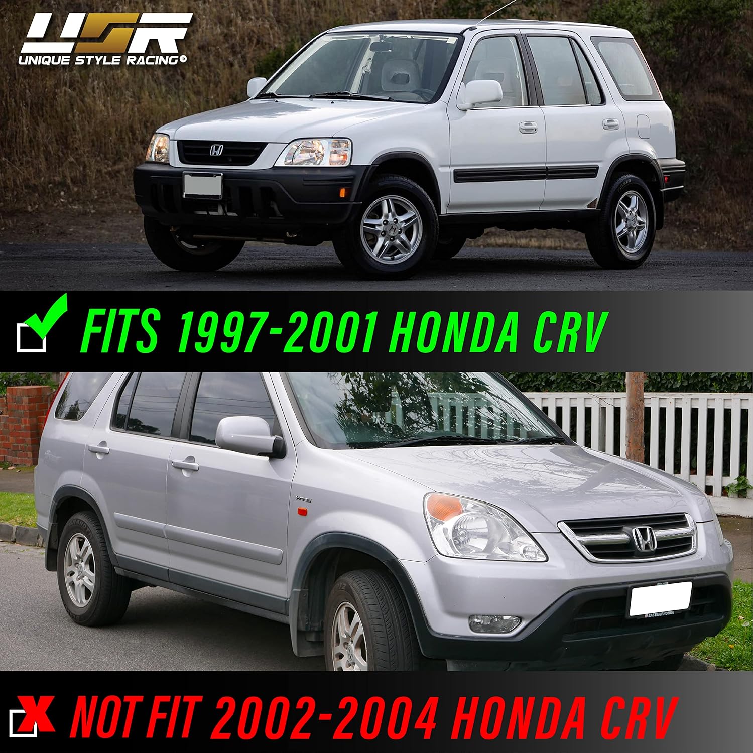 USR 97-01 CRV Side Marker Lights - Smoke Lens Front Bumper Sidemarkers Reflector Lamps Set (Left + Right) Compatible with 1997-2001 Honda CR-V