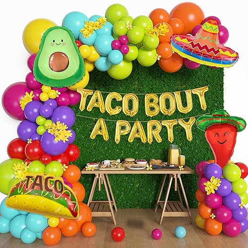 Amandir 169Pcs Mexican Fiesta Party Decorations, Fiesta Balloon Garland Arch