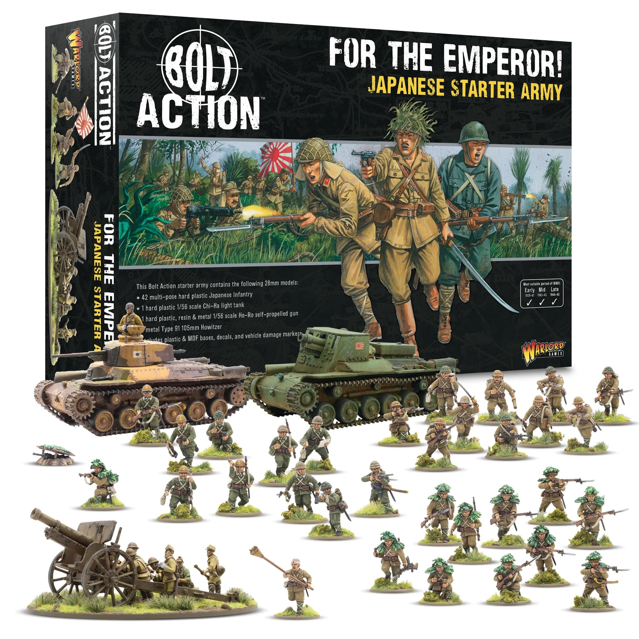 Warlord Games Japanese Starter Army For the Emperor! - 28mm Scale Miniatures for Bolt Action Highly Detailed World War 2 Miniatures