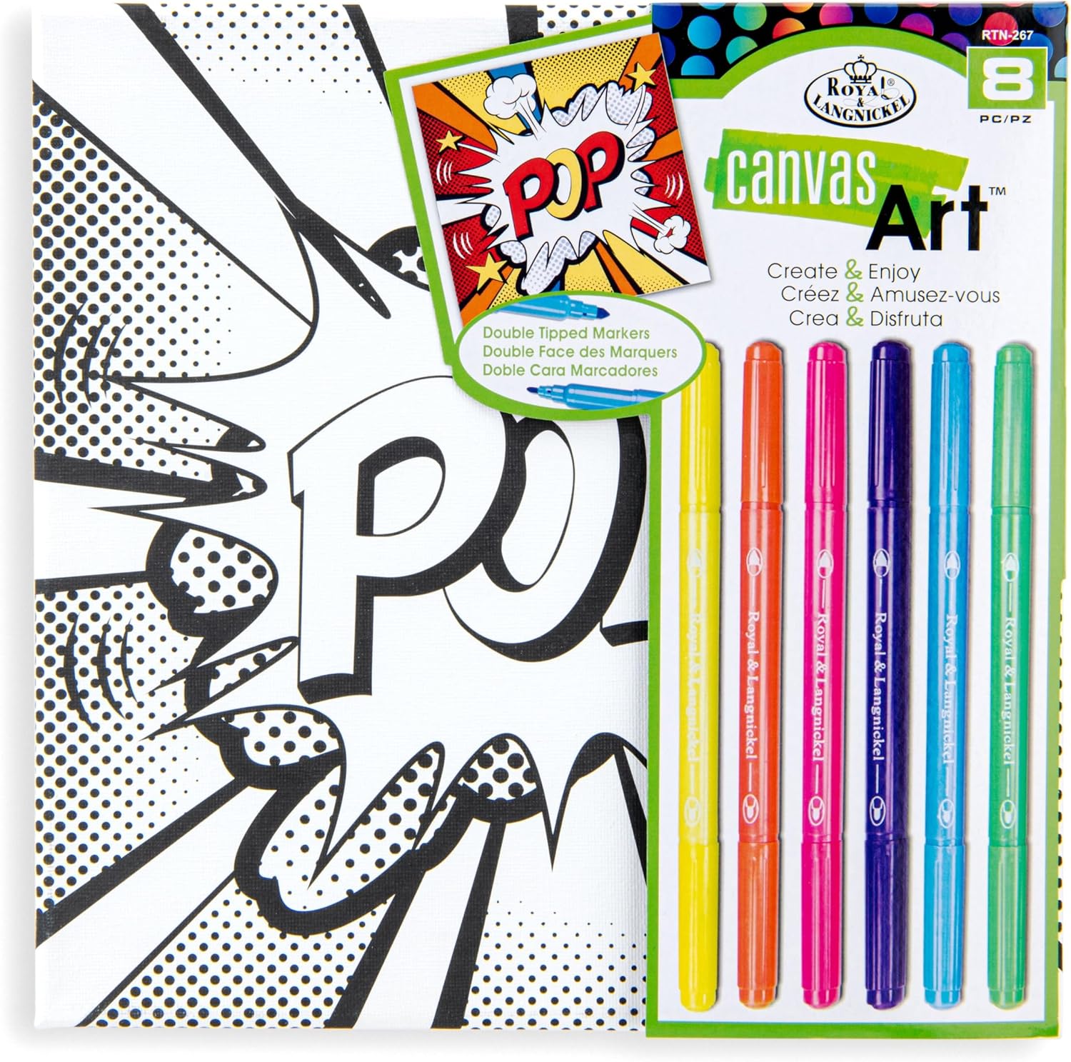Royal & Langnickel 8pc Canvas Art Marker Art Set, Comic Strip