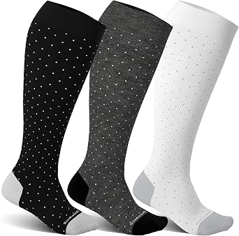 Bamboo Viscose Plus Size Compression Socks Wide Calf 15-20mmHg Knee High Sock for Nurses, Pregnant Women, Travel