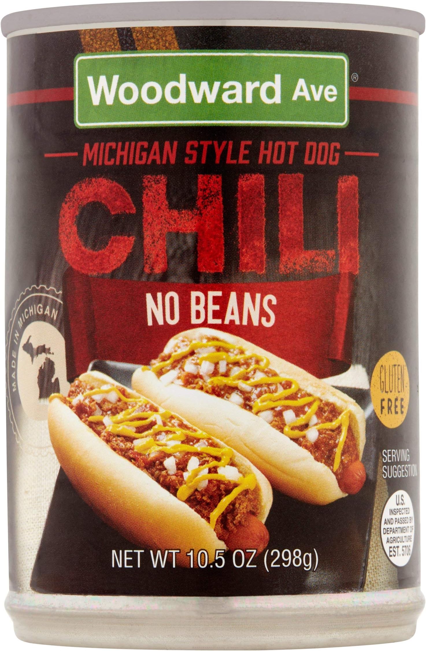 Woodward Ave Michigan Style Hot Dog Chili No Beans, 10.5 Ounces (Pack of 4)