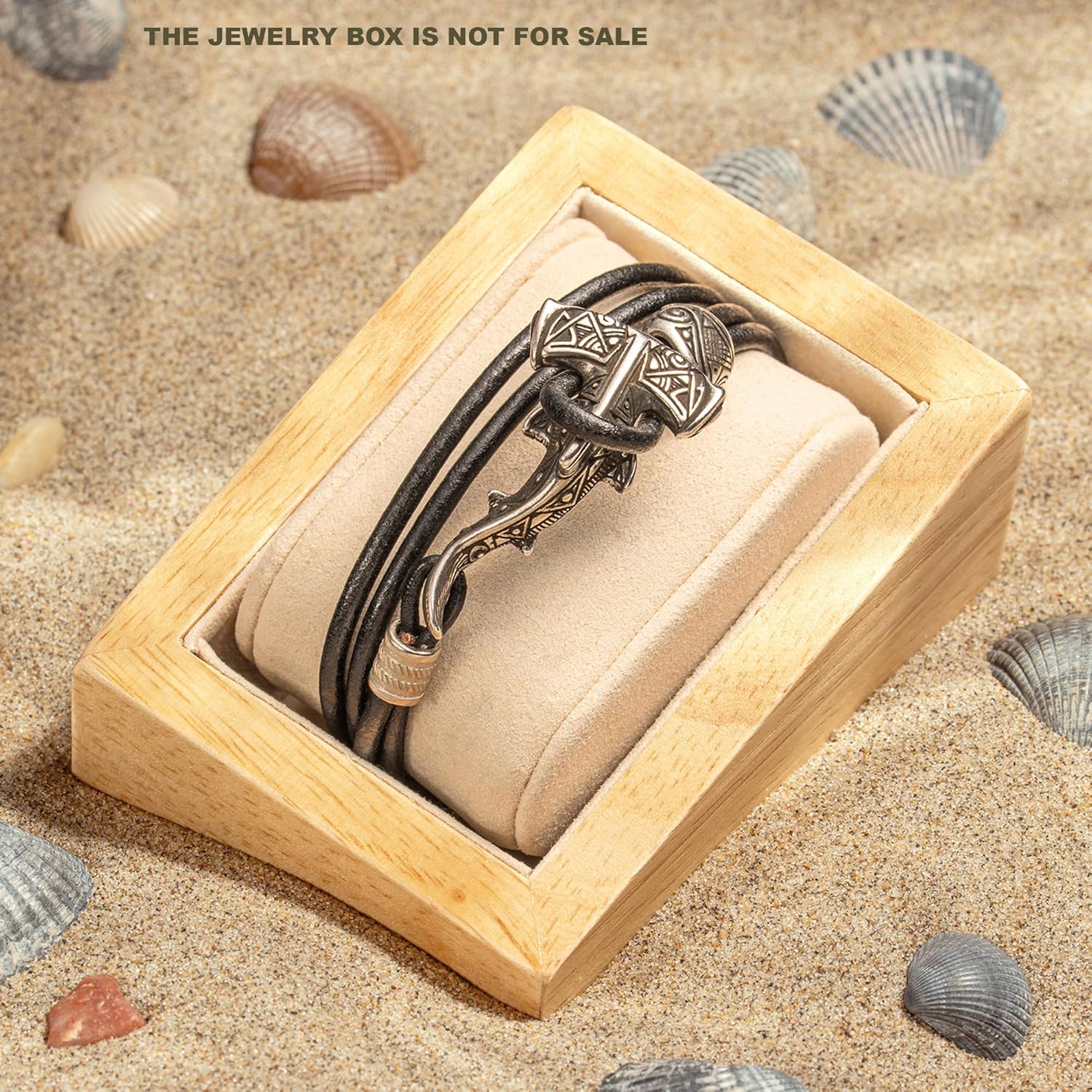 Maori Leather Bracelet with Hammerhead Shark Gift for Men Women Ocean Armband for Him and Her Nautical Beach Surfer Tribal Jewelry