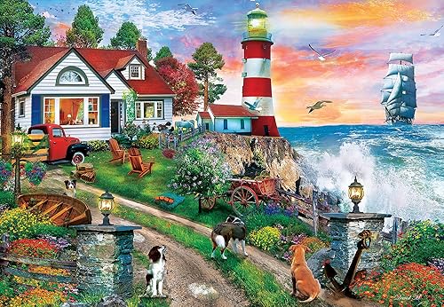 Miniatura 2 de MasterPieces Rompecabezas EZ Grip de 1000 piezas para adultos, familia o jóvenes, Lighthouse Keepers, 23.5 x 34 pulgadas
