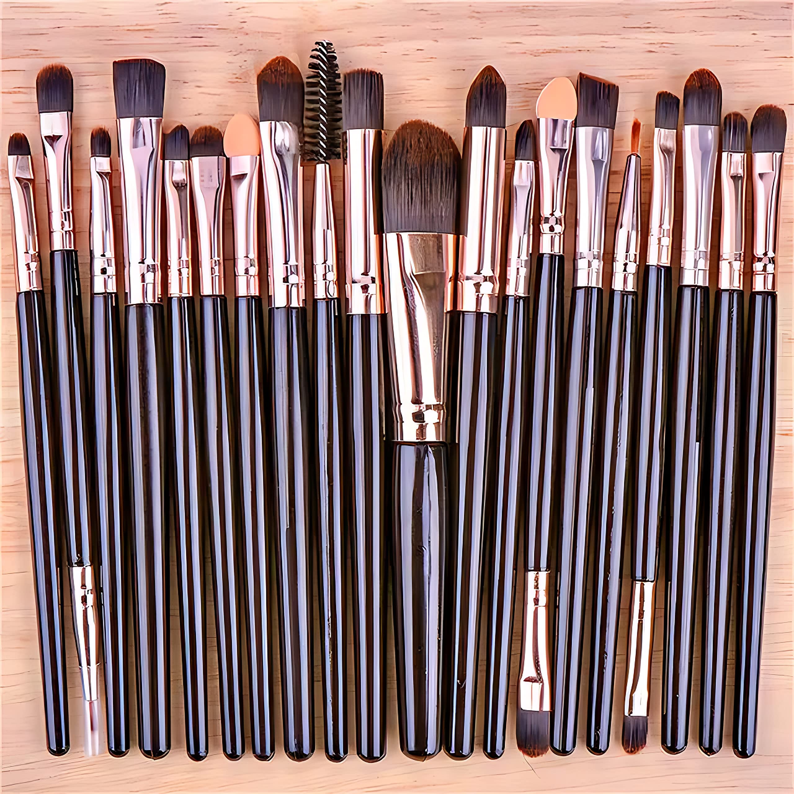 All Makeup Brush Tools 20 pcs set for woman Goat Hairs Brushes Foundation Blending Blush Face Eyeliner Shadow Brushes Kit. Purple+Black