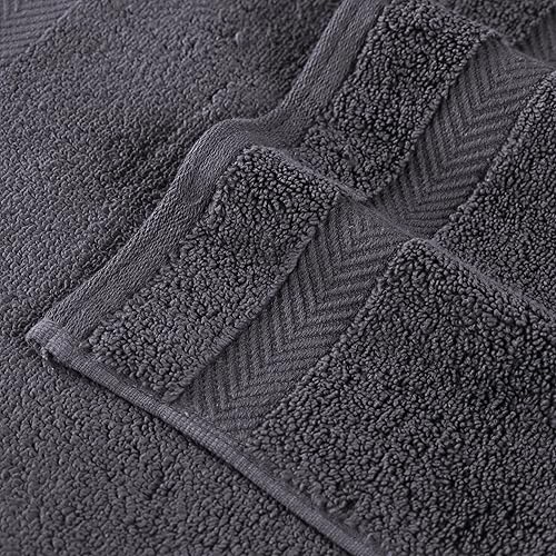Miniatura 8 de SUPERIOR Zero Twist - Juego de toallas de baño 100% de algodón, supersuaves, esponjosas y absorbentes, de calidad prémium, para baño, color gris
