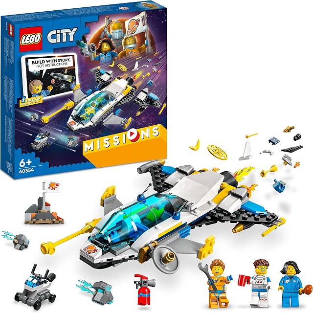 LEGO 60354 City Mars Spacecraft Exploration Missions Set, with Toy Spaceship and Planet Rover, Interactive Digital Adventure Building Game with Bricks