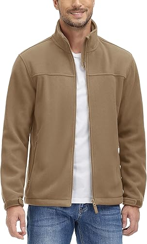 Miniatura 6 de TACVASEN - Chamarras de hombre de forro polar, ligeras, suaves, térmicas, para invierno, abrigos para exteriores, con cremallera, impermeables