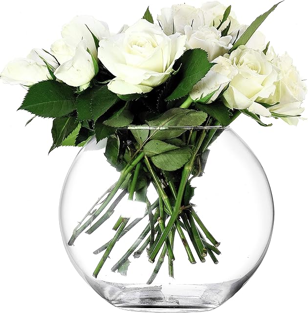 SOLAVIA Clear Glass Centrepiece Fish Bowl Sphere Vase Bowl H19 D10cm Stylish Housewarming Mother's Day