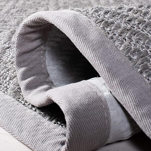 Miniatura 6 de SAFAVIEH Natural Fiber Collection NF154B - Alfombra de pasillo de 2 pies 6 pulgadas x 8 pies, gris claro y gris, diseño rústico de sisal, fácil