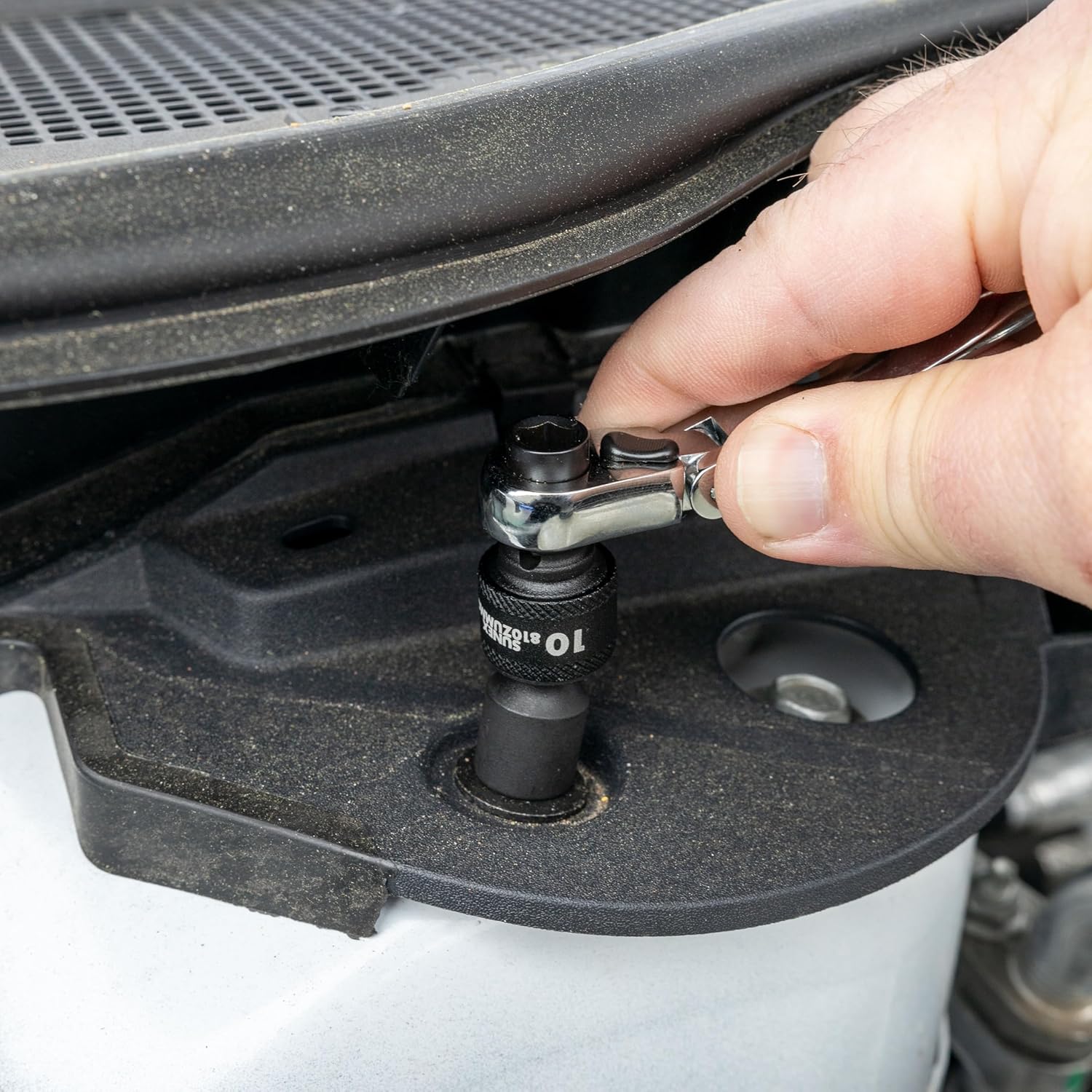 SUNEX TOOLS 1825 1/4-Inch Drive Universal Magnetic Impact Socket Set, Metric, 12-Point, Cr-Mo, 5mm - 15mm, 11-Piece