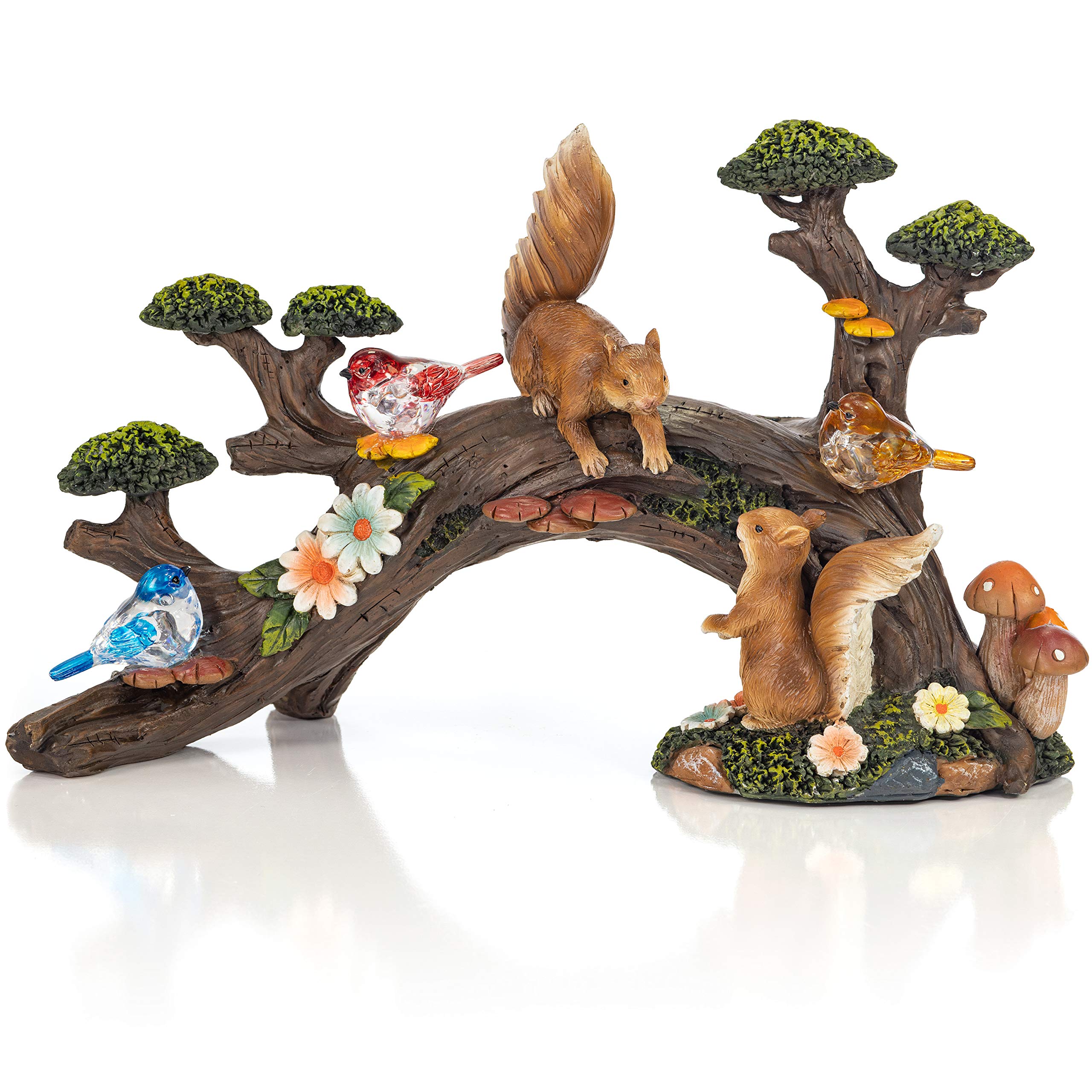 VP Home Birds and Squirrels Bonsai Tree Solar Powered LED Outdoor Decor Garden Light