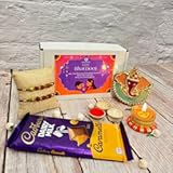 LoveNspire Bhai Dooj Gift Hamper for Brother Premium Gift Box with Haldi Kumkum Holder Candle Holder Roli Chawal Rakhi Chocolates Bhaidooj Gifts Set for Bhai Rakhi for Brother Rakshabandhan Gifts