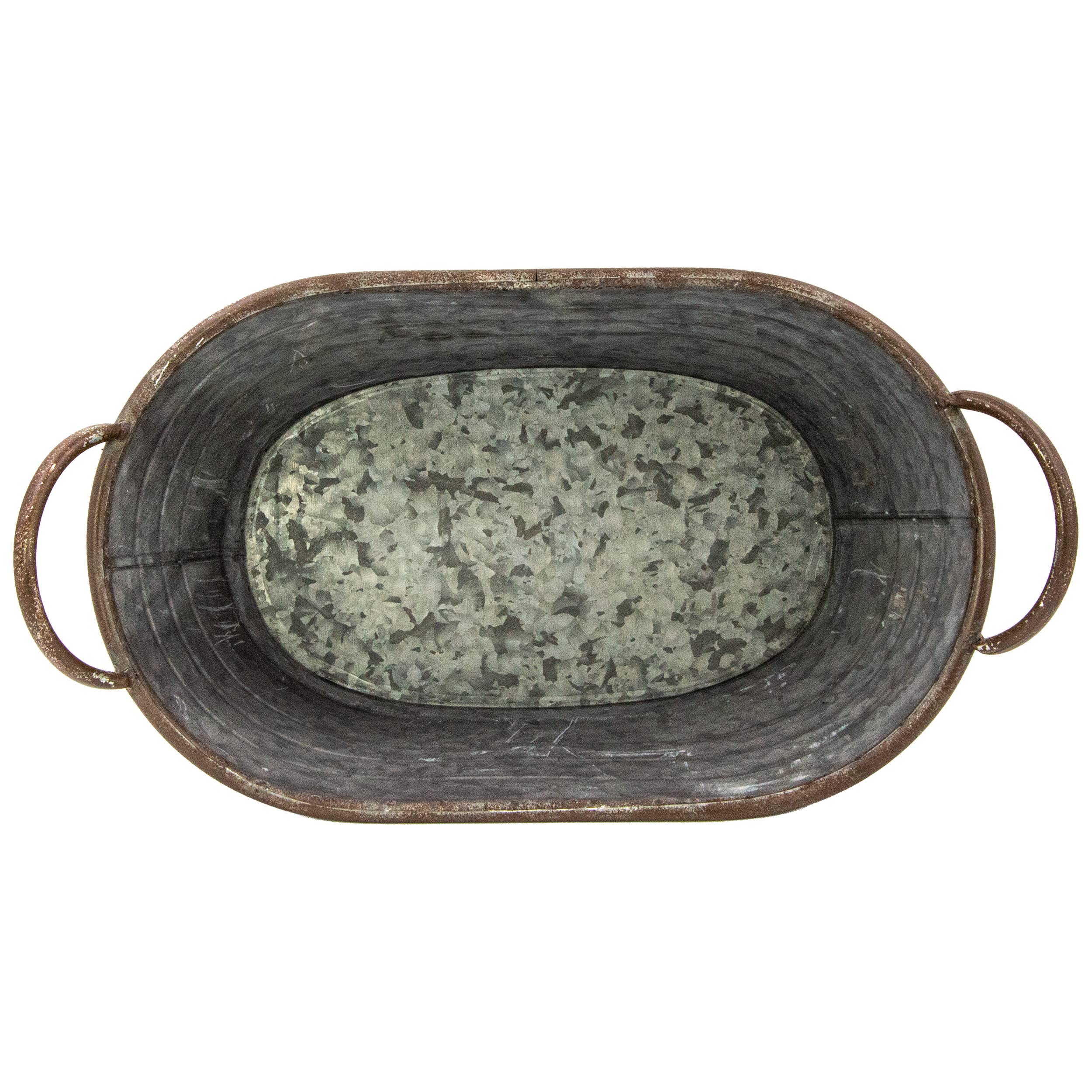 Baignoire galvanisée - Bol pour plantes - Décoration de jardin extérieure - Décoration de mariage - Pot de fleurs - Grand pot de fleurs (44 cm)