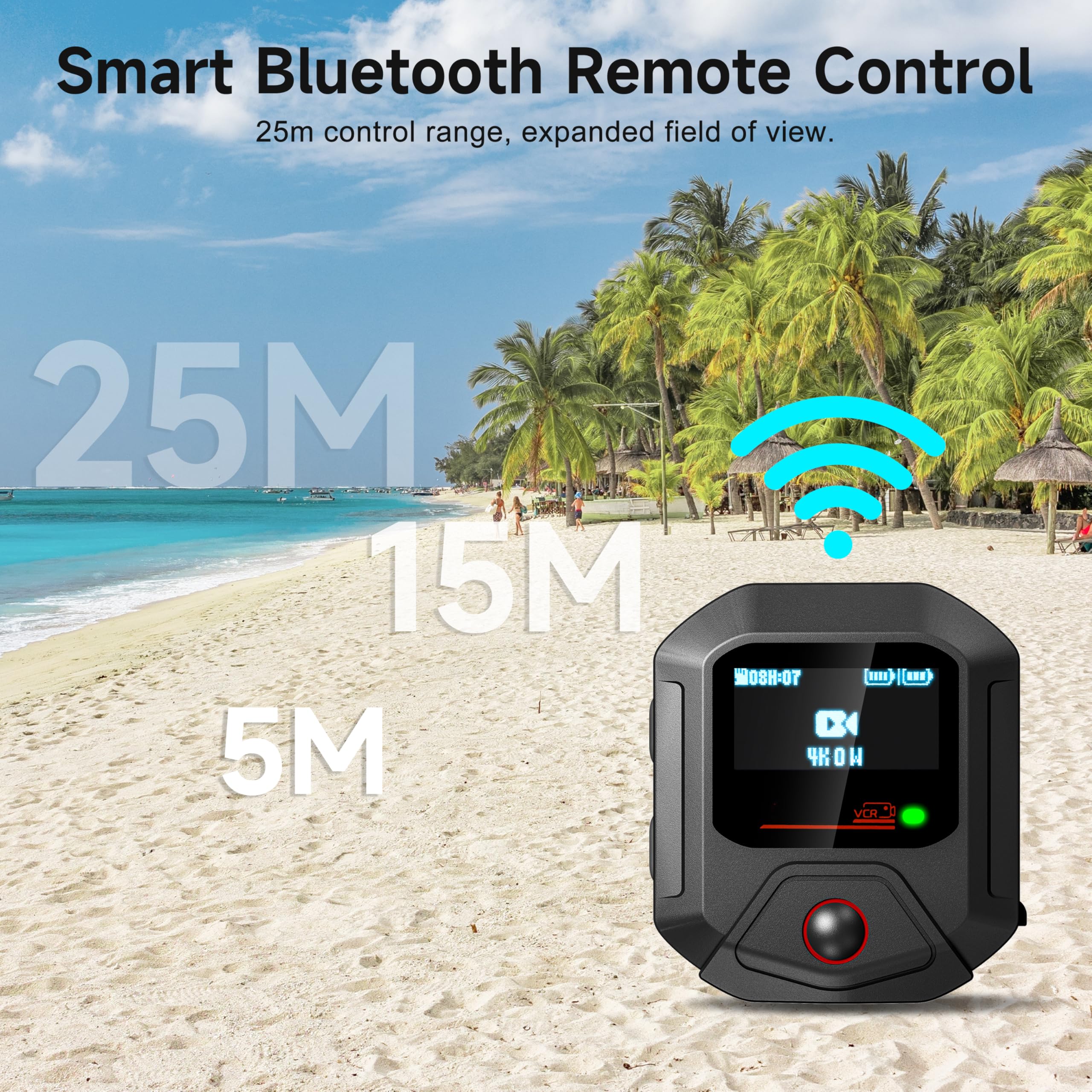 Télécommande pour GoPro Hero 13, contrôleur intelligent portable sans fil avec bracelet compatible avec Go Pro 13 12 11 MAX 2 Display Action Camera Power Battery Accessories