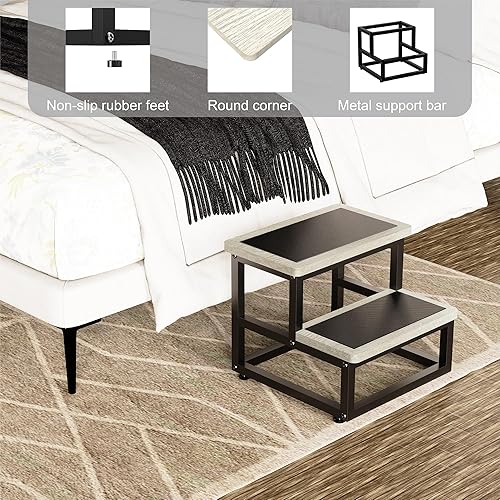 Miniatura 56 de Taburete de madera resistente para adultos, niños pequeños, taburete estable resistente para cocina, baño, dormitorio, armario, jardín, sala de