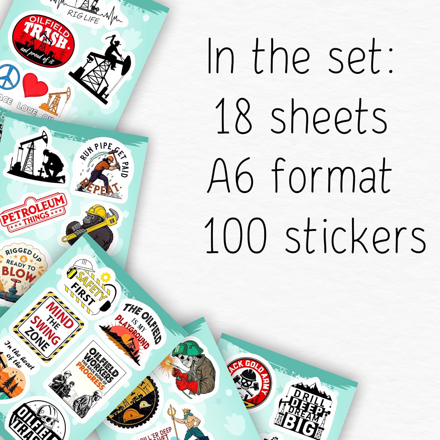 100Pcs Oilfield Stickers for Hardhats, Water Bottle - Oilfield Gifts for Oil Field Worker - Oil Field Party Decorations - Gift for Women & Men image 2