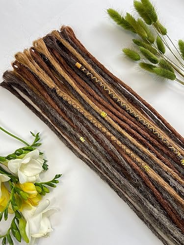 Ready to ship Trio Brown color Dreadlocks 39 Single ended 24 inches dreadlock extensions (39 Single ended (39 base 39 ends) 24 IN)