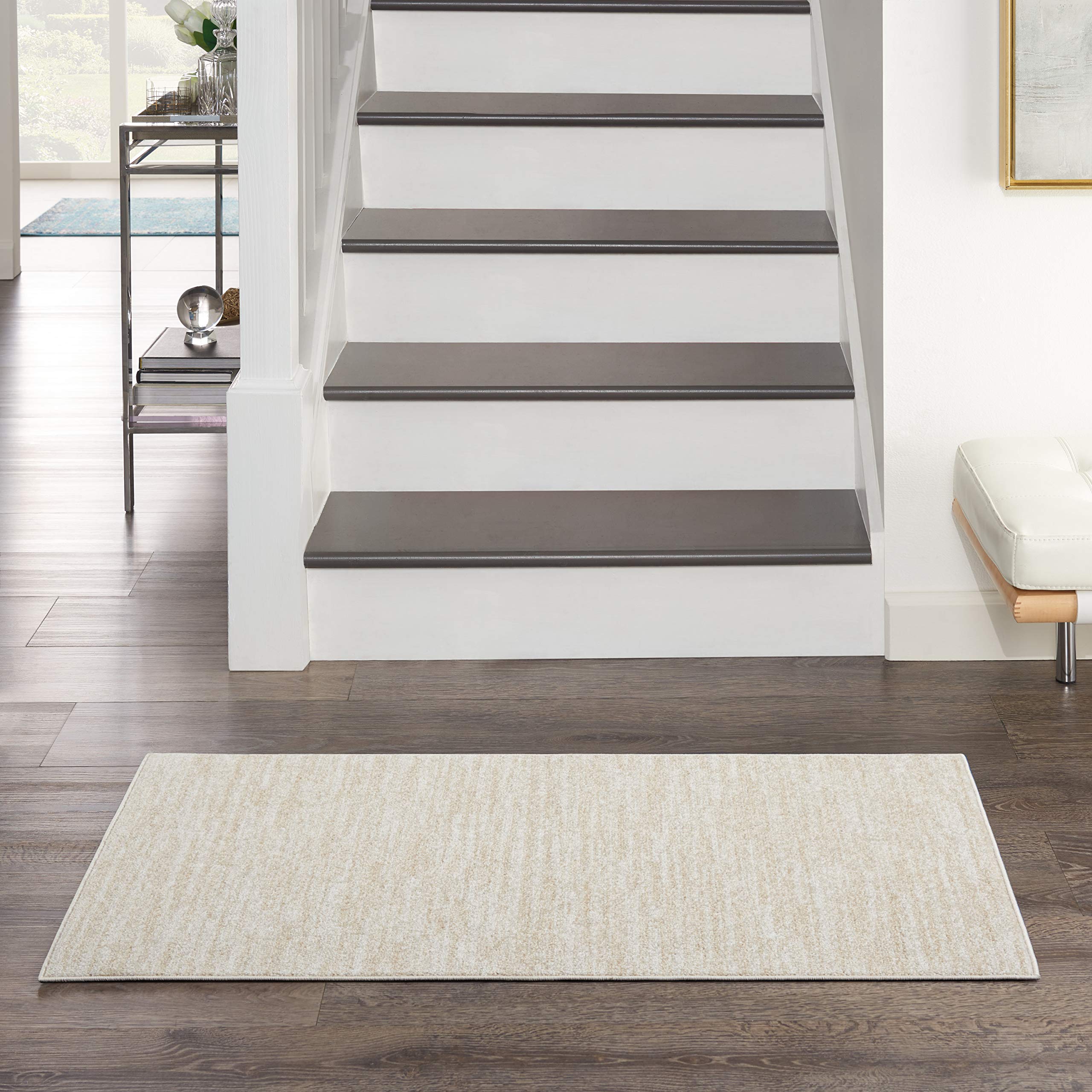 Nourison Home Essentials Indoor/Outdoor Ivory Beige 2' x 4' Area Rug, Easy Cleaning, Non Shedding, Bed Room, Living Room, ...