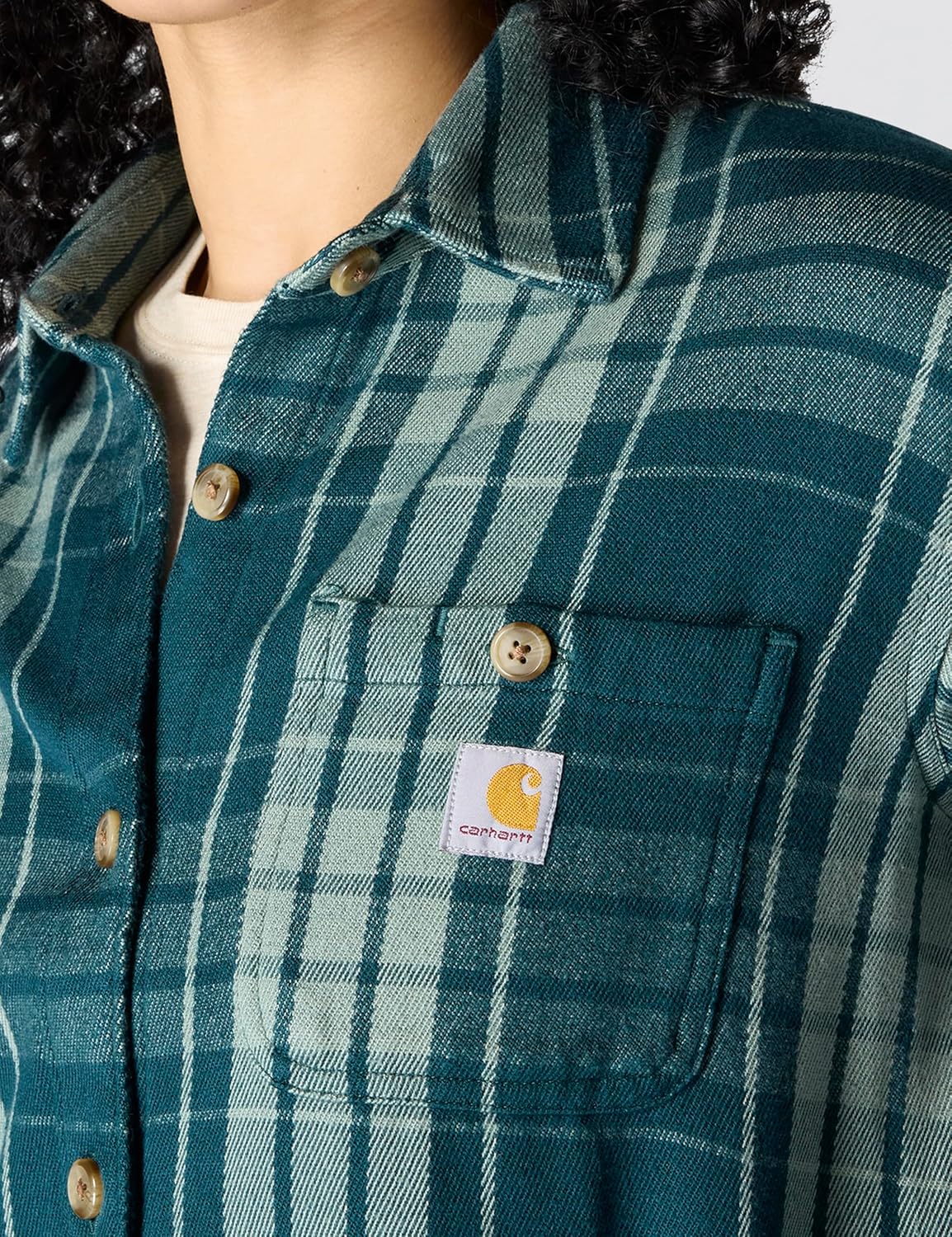 Carhartt Womens Tencel Fiber Series Loose Fit Twill Plaid Shirt - Image 5