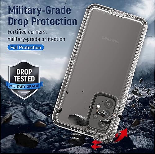 Miniatura 10 de YmhxcY - Funda A53 5G, a prueba de caídas, 3 capas, duradera, a prueba de golpes, protección contra caídas, funda protectora de goma sólida mate