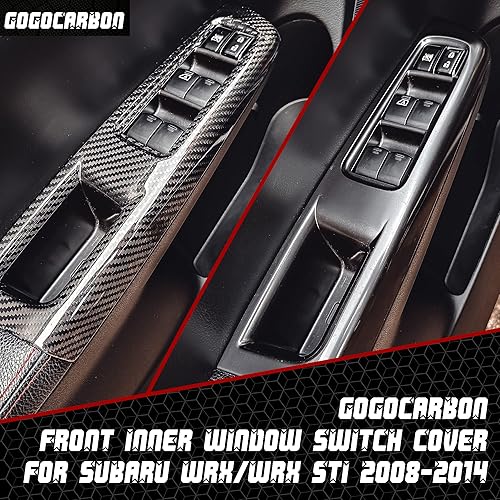 Miniatura 7 de Cubierta de superposición para interruptor de ventana delantera interior (conductor y pasajero) para Subaru WRXWRX STI 2008-2014 I Dry Carbon Fiber