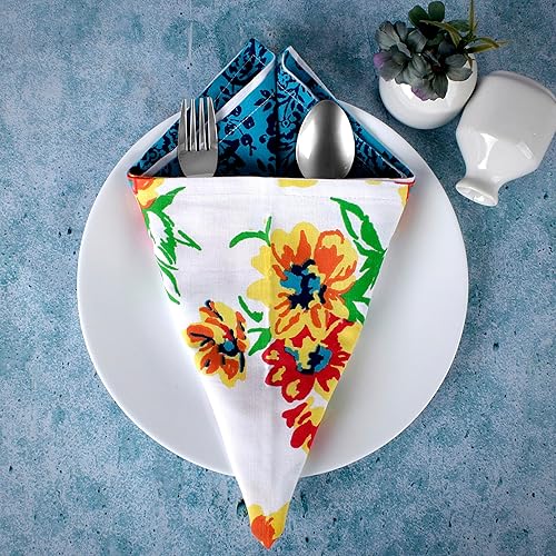 Miniatura 3 de Juego de 12 servilletas de tela de mezcla de lino y algodón, perfectas para fiestas, cenas, bodas, cócteles, Navidad, servilletas de tela de 20 x 20