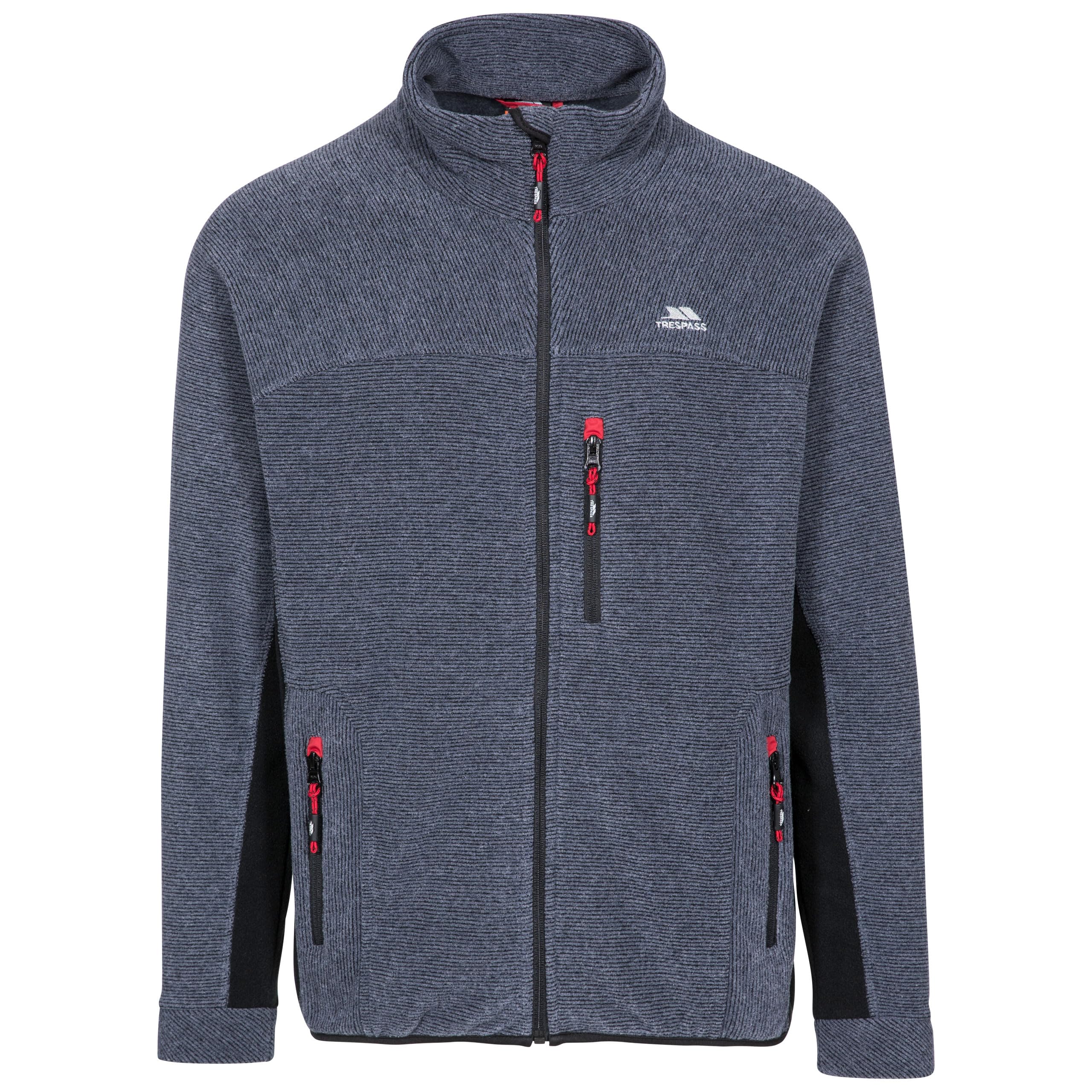 Trespass Men's Black Jynx Heavyweight Fleece Jacket - Navy Stripe - S
