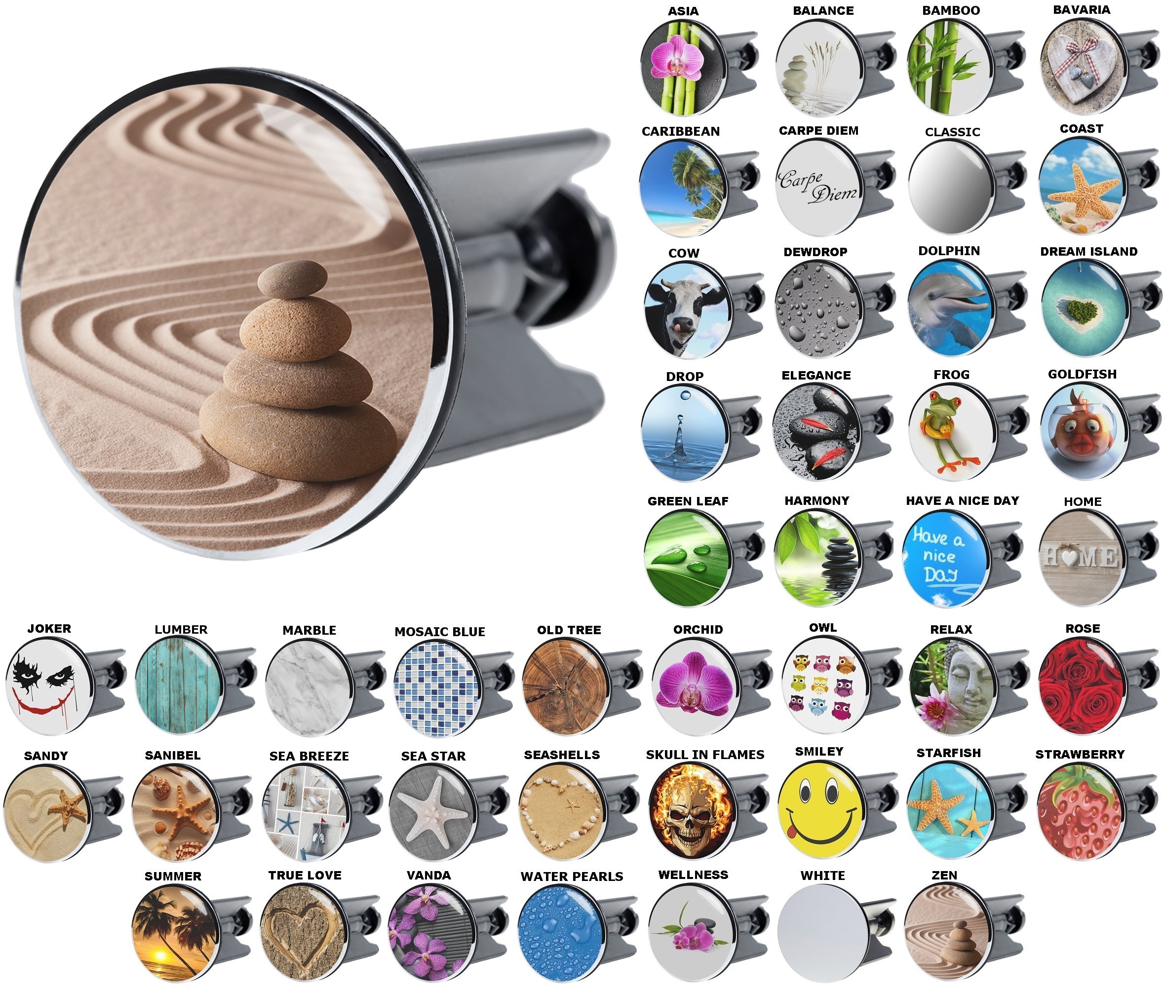 Sanilo Wash Basin Plug, Wide Choice of Beautiful Sink Plugs, Easy to Insert into the Wash Basin (Zen)
