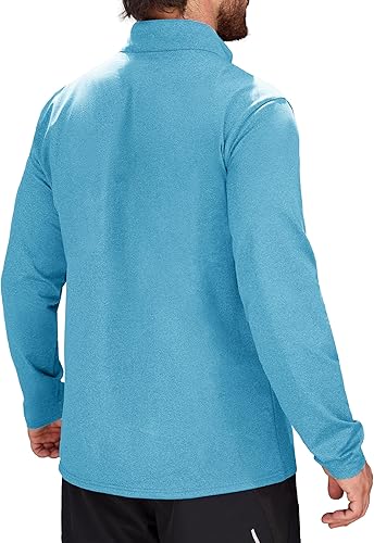 Miniatura 3 de MAGCOMSEN Sudadera de golf de manga larga con forro polar para hombre, con cremallera de 14, térmica, para correr