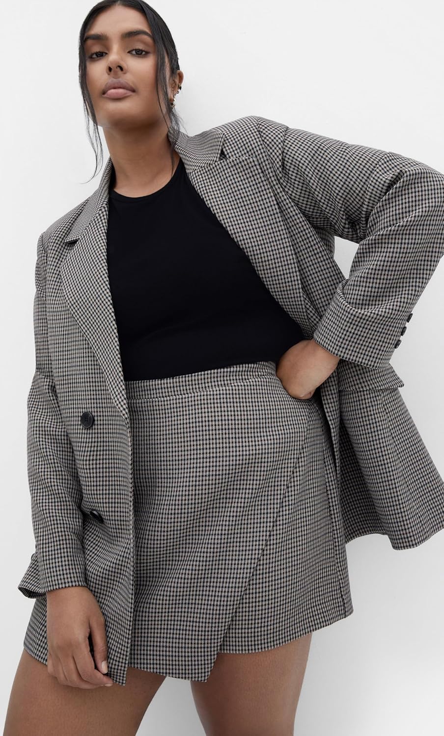 City Chic Women's Plus Size Skort - Tiana Plaid