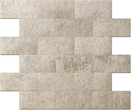Art3d 10-Pack Peel and Stick Wall Tile for Backsplash, Stick on Stone Tile for Kitchen Bathroom Fireplace Vanitity in Stone Beige