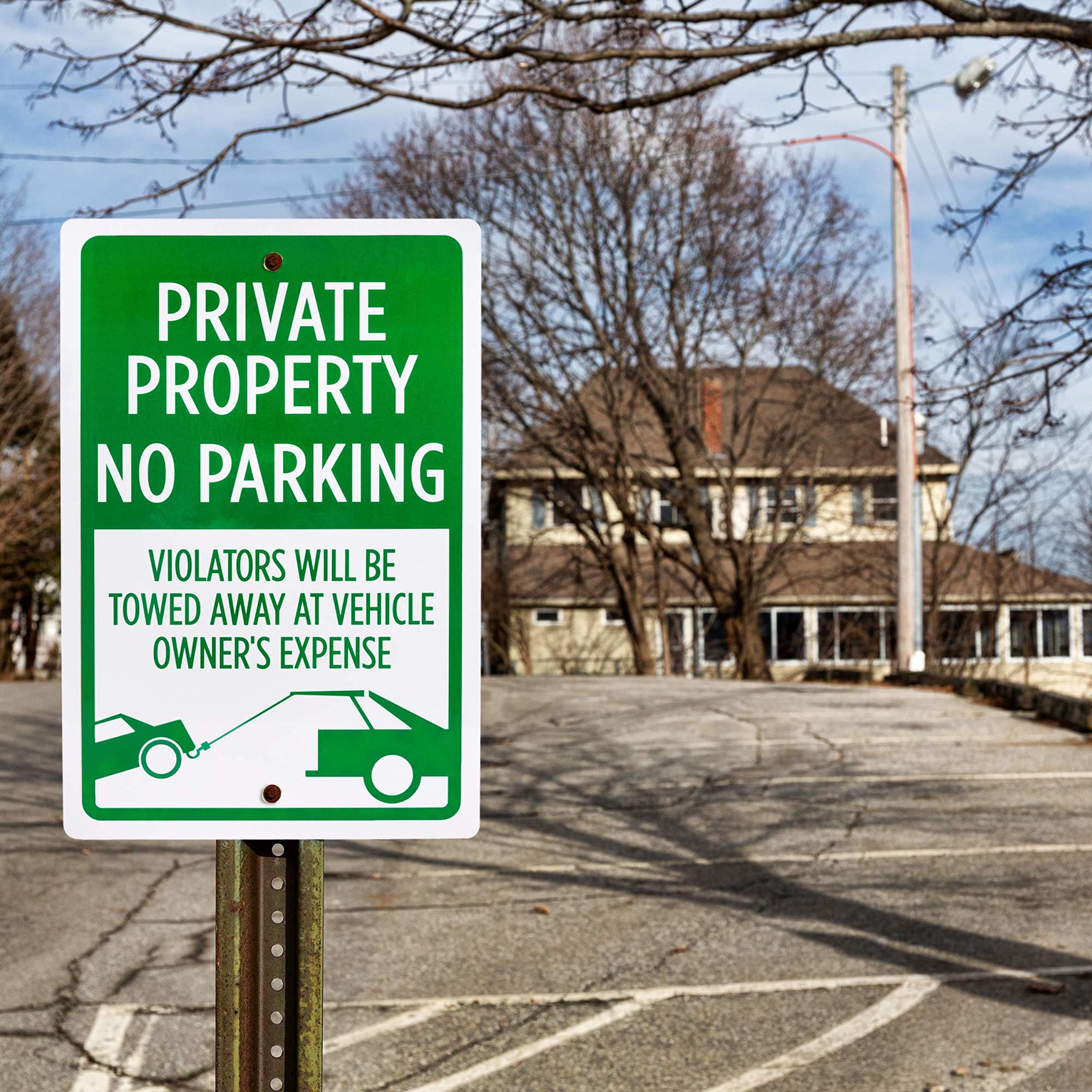 California Private Property No Parking CVC Section 22658 Sign - 18x24 - View #6